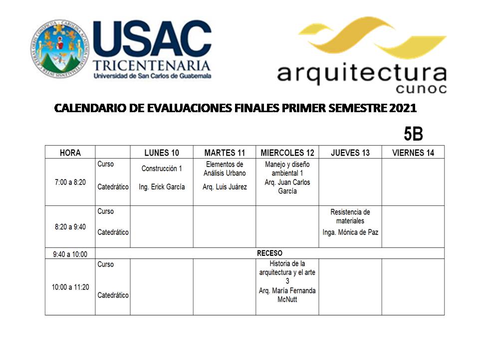 Calendario de Exámenes Finales Primer Semestre (6)